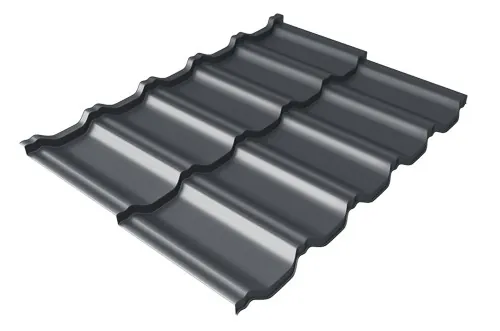 Металлочерепица модульная Квинта Uno Grand Line c 3D резом 0,5 Satin RAL 7024 мокрый асфальт купить в Волоколамске