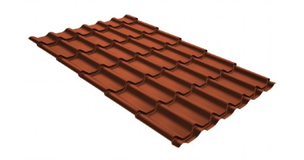 Металлочерепица классик GL 0,5 GreenCoat Pural RR 750 кирпично-красный (RAL 8004 терракота) купить в Волоколамске