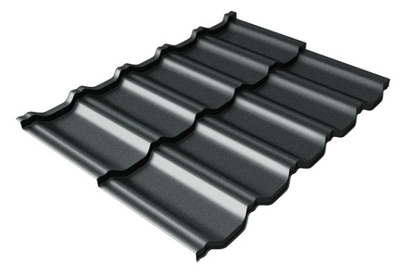 Металлочерепица модульная Квинта Uno Grand Line c 3D резом 0,5 Satin RAL 7016 антрацитово-серый купить в Волоколамске