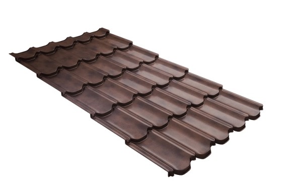 Металлочерепица квинта плюс с  3D резом 0,45 Safari Twincolor Brown купить в Волоколамске