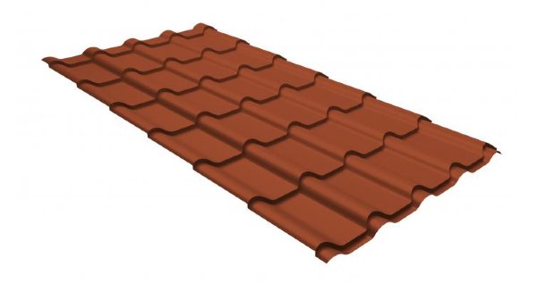 Металлочерепица камея GL 0,5 GreenCoat Pural RR 750 кирпично-красный (RAL 8004 терракота) купить в Волоколамске
