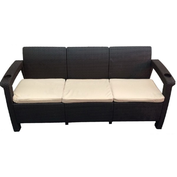 Трёхместный диван  Yalta Sofa 3 Seat венге купить в Волоколамске