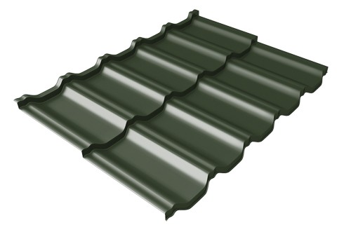 Металлочерепица модульная Квинта Uno Grand Line c 3D резом 0,5 Velur RAL 6020 хромовая зелень купить в Волоколамске