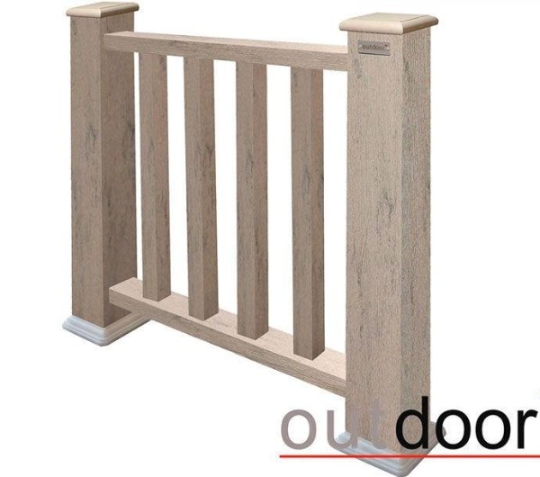 Ограждение из ДПК Outdoor Классик 3D STORM серый микс купить в Волоколамске