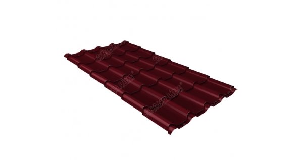 Металлочерепица камея 0,5 Satin RAL 3005 красное вино купить в Волоколамске