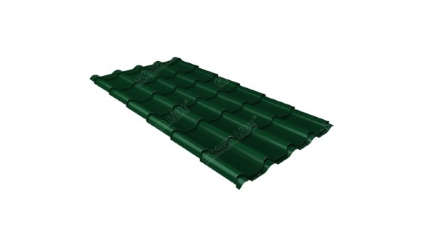 Металлочерепица камея 0,5 Satin RAL 6005 зеленый мох купить в Волоколамске