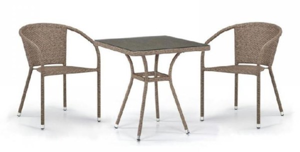 Комплект плетеной мебели AFINA из иск. ротанга T282BNT/Y137C-W56 Light Brown 2Pcs купить в Волоколамске