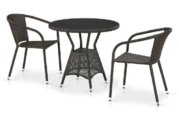 Комплект плетеной мебели AFINA из иск. ротанга T707ANS/Y137C-W53 Brown 2Pcs купить в Волоколамске