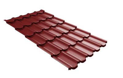 Металлочерепица квинта плюс с 3D резом 0,5 Satin RAL 3011 коричнево-красный