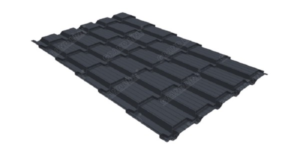Металлочерепица GL квадро профи 0,5 Satin RAL 7024 мокрый асфальт купить в Волоколамске