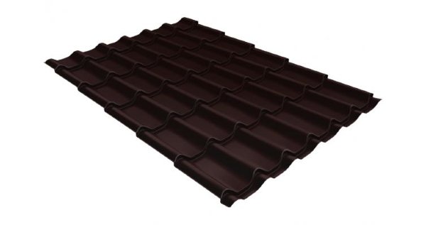 Металлочерепица классик GL 0,5 Velur20 RAL 8017 шоколад купить в Волоколамске