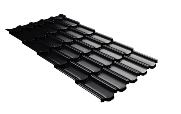 Металлочерепица квинта плюс с 3D резом 0,5 Satin RAL 9005 черный купить в Волоколамске