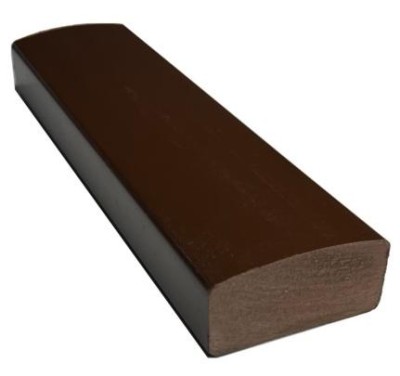Лавочный брус Ecodecking Некст полнотелый глянцевый 70х35 шоколад