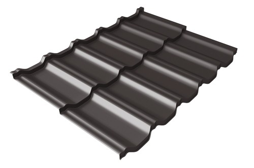 Металлочерепица модульная Квинта Uno Grand Line c 3D резом 0,5 Satin RR 32 темно-коричневый купить в Волоколамске