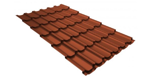 Металлочерепица квинта плюс 0,5 GreenCoat Pural RR 750 кирпично-красный (RAL 8004 терракота) купить в Волоколамске